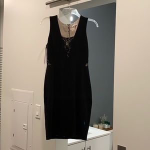 1. State Black and Tan lace dress